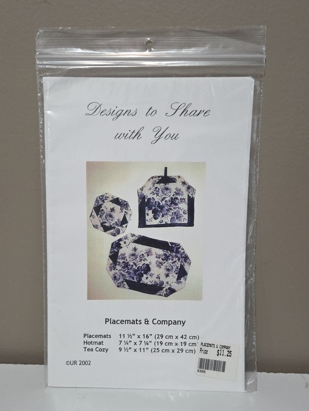 Pattern for Quilted Placemats, Hotmat & Teacozy